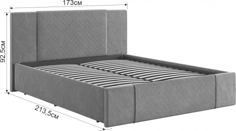 Кровать с основанием Хлоя 160х200 см Mebelson (ДСП,Ткань/Кремовый) арт.ZO.KM1.6-24.2081