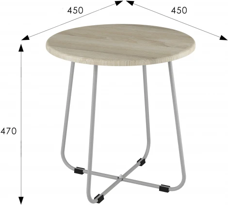 Стол журнальный BeautyStyle 14 дуб сонома/металлик от фабрики Mebelik