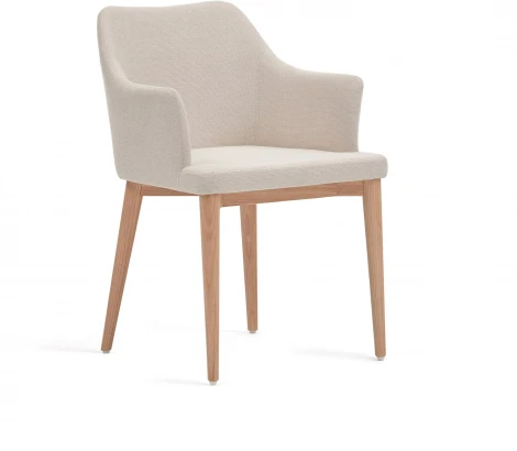 Стул Croft из бежевой синели с ножками из массива ясеня La Forma (ex Julia Grup) арт.148331