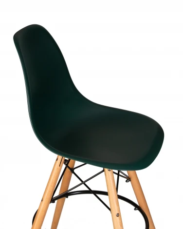 Стул барный DSW BAR (ножки светлый бук, цвет тёмно-зеленый (G-13))