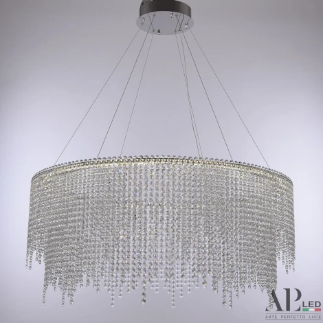Подвесная люстра светодиодная APL LED Sicilia SH02.93.D.Ni.4000 (220V, хрусталь, на тросе)