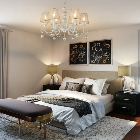 Подвесная люстра Arte Milano AM347620 347620/6 WT+G (220V, подвески, на цепи)