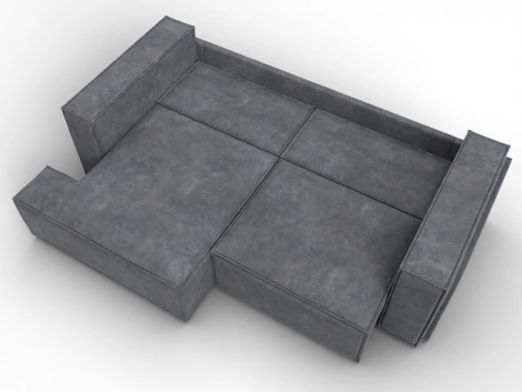 Диван угловой Лига-061 угол левый (ДСП,Брус,Фанера,Велюр/Темно-серый) Лига Диванов 131145L