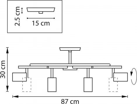 Люстра потолочная на штанге Rullo LR718378 (571718+214437-8) (220V, круглые)