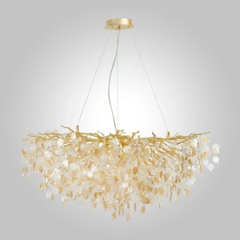 Подвесная люстра AM Group Forest D1000 GOLD (220V, на тросе, листья)