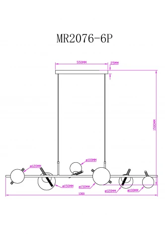 Подвесной светильник MyFar Фрэнсис MR2076-6P шарики