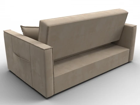Диван прямой Лига-104 (140) (ЛДСП,Брус,Фанера,Велюр/Бежевый) Лига Диванов 134868