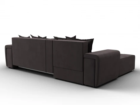 Диван угловой Лига-121 левый угол (ДСП,Брус,Велюр/Коричневый) Лига Диванов 137349L