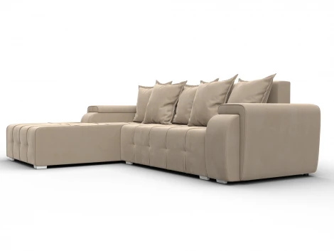 Диван угловой Лига-121 левый угол (ДСП,Брус,Велюр/Бежевый) Лига Диванов 137345L