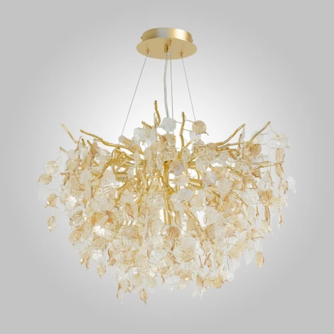 Подвесная люстра AM Group Forest D600 GOLD (220V, на тросе, листья)
