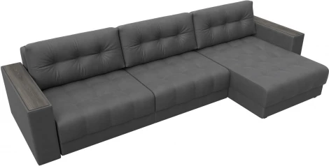 Диван угловой с декором Лига-049 НПБ Лонг Лига Диванов (Замша) арт.128513