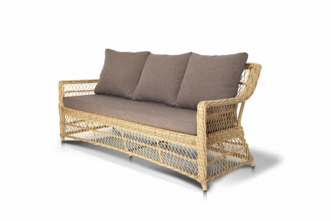 Диван трехместный из искусственного ротанга, цвет соломенный 4SIS Гранд Латте YH-C3881W