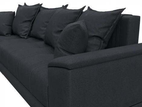 Диван угловой НордСтар левый угол (ДСП,Брус/Пластик/Замша/Темно-серый) Лига Диванов 128209L