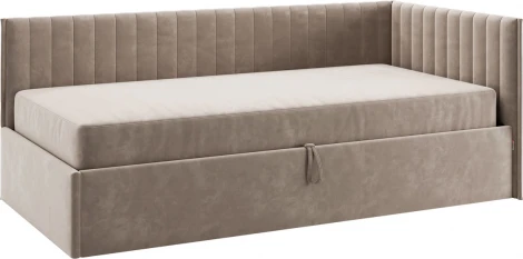 Кровать с подъемным механизмом Твикс (Тахта) 90х200 см Mebelson (ДСП,Велюр/Латте) арт.170631,2763