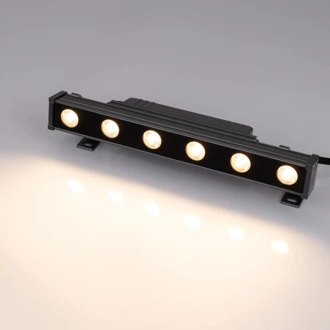 Линейный прожектор LED AR-LINE-300-6W Warm3000 (GR, 15x60 deg, 230V) (Arlight, IP65 Металл) 045365