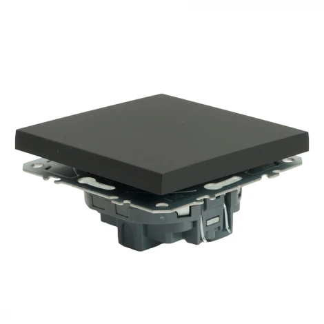 Выключатель одноклавишный (черный уголь, soft touch) Stekker Эмили 49839