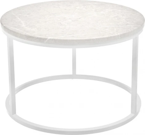 Набор кофейных столиков Bradex Home Tango бежевый мрамор с белыми ножками, 2шт (RF 0611)