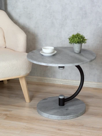 Стол журнальный Дуэт 13 черный/орех гикори грей Mebelik 009632