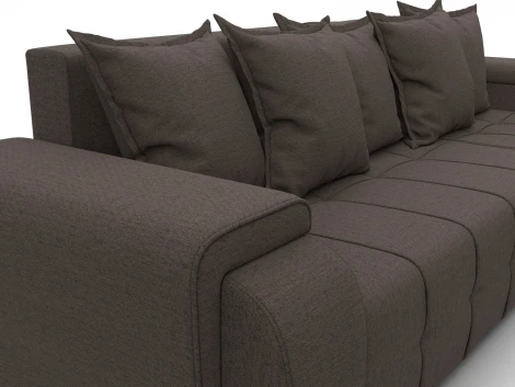 Диван угловой Лига-121 правый угол (ДСП,Брус,Рогожка/Коричневый) Лига Диванов 137341