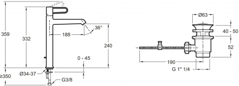 Смеситель Jacob Delafon Odeon Rive Gauche E21030-CP-CP для раковины