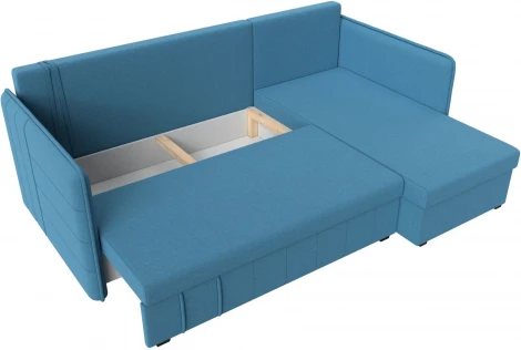 Диван угловой Слим правый угол (Голубой/Рогожка) Лига Диванов арт.121150
