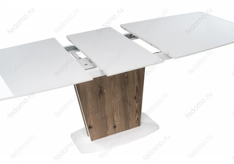 Стол на тумбе Woodville Оливер лиственница горная / белый 462107