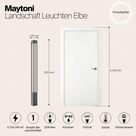 Наземный светильник Maytoni Elbe O424FL-L20GF (LED, 220V, IP65)