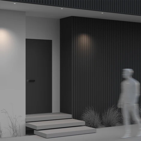 Потолочный светильник LED уличный под гипсокартон IP65 Maytoni Grit O501DL-L5W3K (220V, круглые)