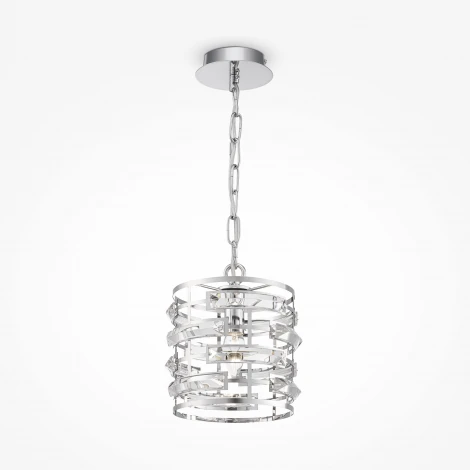 Подвесной светильник Maytoni Frontera MOD067PL-01CH (220V, хрусталь, на цепи, круглые)