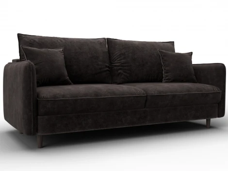 Диван прямой Лига-064 НПБ (ДСП/Дерево/Велюр/Коричневый) Лига Диванов 129625