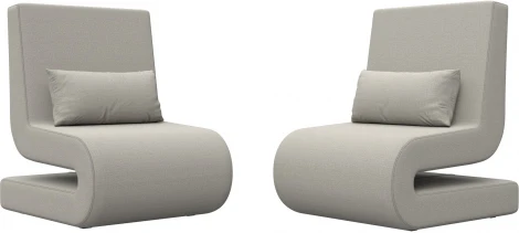 Кресло Волна (2 шт.) (Бежевый/Рогожка) Лига Диванов арт.125632