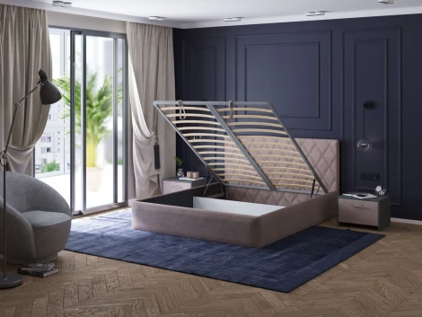 PROxSON Кровать Fresco с бельевым ящиком (Ткань: Велюр Monopoly Горячий шоколад (237)) 90x200