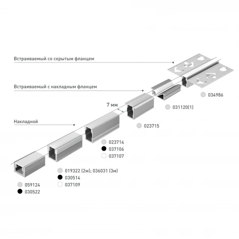 Профиль SL-MINI-8-H6-2000 ANOD (Arlight, Алюминий) 059124