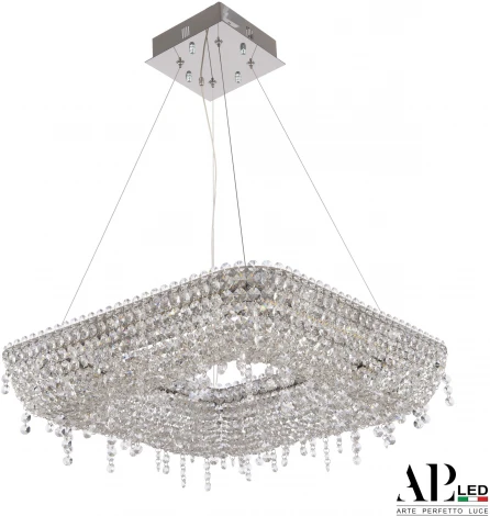 Подвесная люстра светодиодная APL LED Sicilia SH504.0.50.B.Ni.4000 (220V, хрусталь, на тросе)