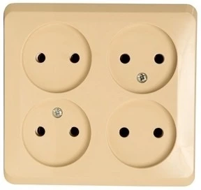 Розетка накладная четверная без заземления (кремовый) Systeme Electric Etude PA16-205K