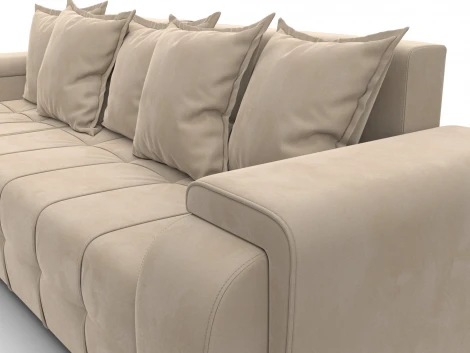 Диван угловой Лига-121 левый угол (ДСП,Брус,Велюр/Бежевый) Лига Диванов 137345L