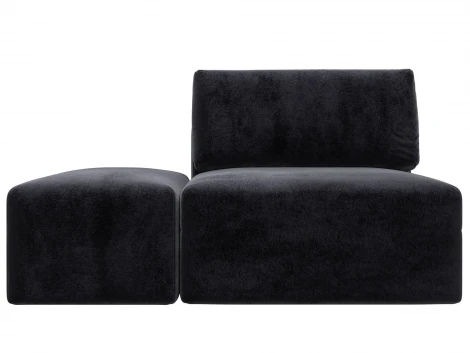 Модули диван и пуф Лига-060 НПБ (ЛДСП,Брус,Фанера,Велюр/Темно-серый) Лига Диванов 129592