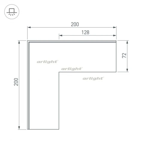 Угол SL-LINIA55-FANTOM внешний (Металл) 030131 Arlight