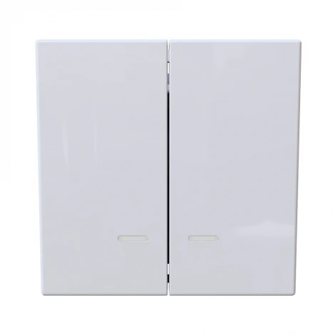 Выключатель двухклавишный с подсветкой (белый глянцевый) Jasmart FD FD3023NW