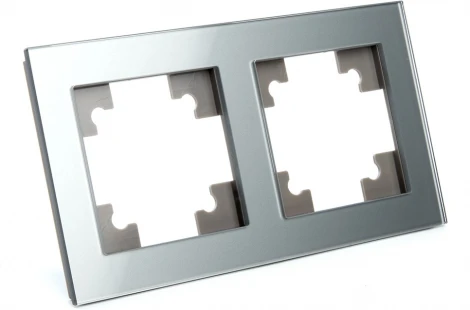 Рамка на 2 поста (серебро) Stekker Катрин 39532