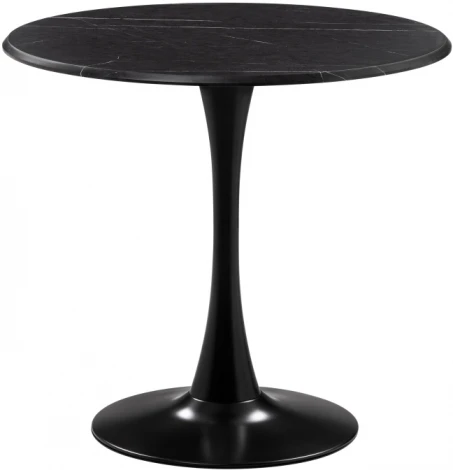 Стол деревянный Woodville Тулип 80х73 мрамор черный / черный 530833