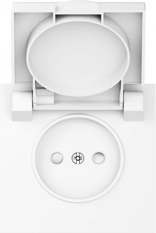 Накладка для розетки без заземления, с крышкой, 16A 250 В~, глянцевый белый IP44 Donel S08 DS43403