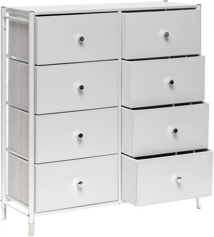 Комод Leset Нирита/Хайди, 8 ящиков, Белый (Сталь,Экокожа/Белый) арт.2500000209758