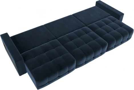 Диван прямой с полками Лига-053 НПБ Лонг Лига Диванов (Велюр) арт.128924