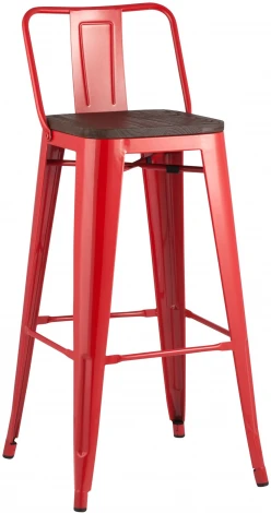 Стул барный Stool Group TOLIX WOOD со спинкой красный глянцевый УТ000001197