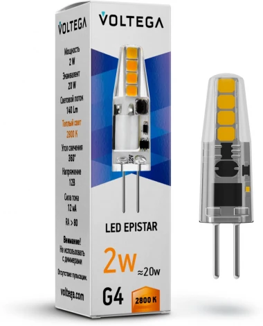 Лампочка светодиодная Voltega Capsule G4 7142