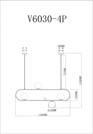 Подвесной светильник Moderli Miya V6030-4P (220V, на проводе, шарики)