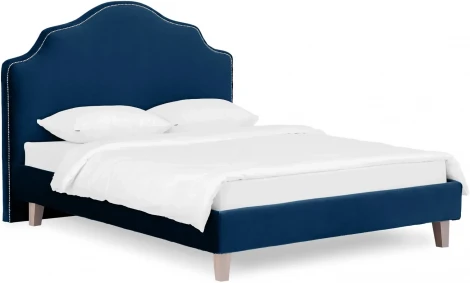 Кровать Queen II Victoria L 1600 ОГОГО (арт.637336), (Ткань/Синий)