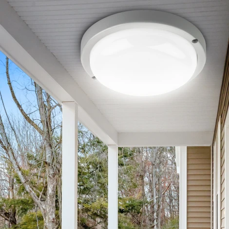 Настенно-потолочный светильник светодиодный со свето-шумовым датчиком ЭРА SPB-201-2-40K-008 (220V, круглые, IP65)