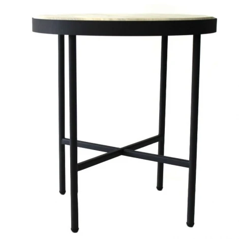 Стол журнальный МеталлАрт М011 МАЛЫЙ бежевый дуб/черный Mebelik 009490